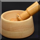 K08. Wood mortar and pestle set. - $8 